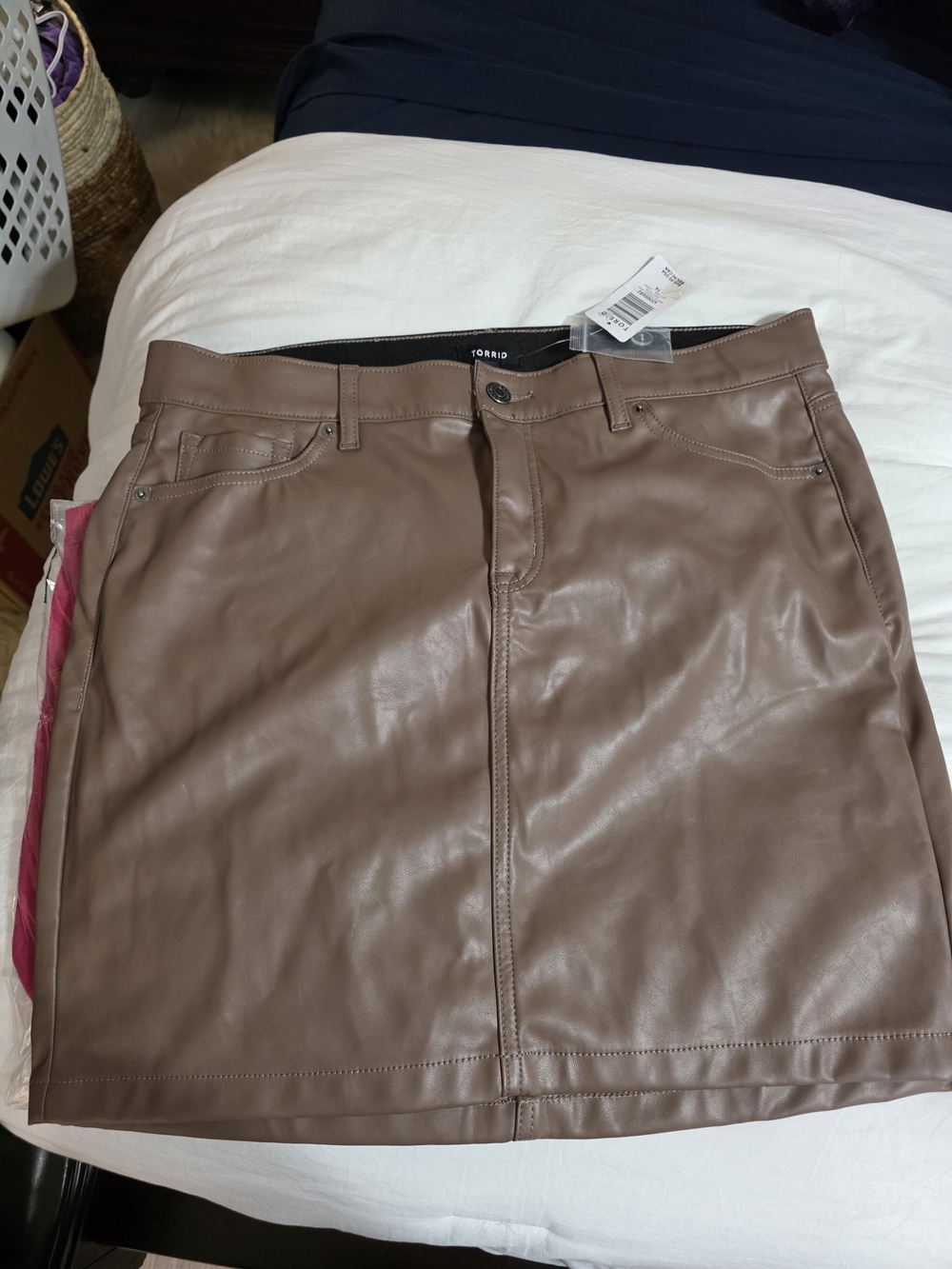 torrid Brown Faux Leather Mini Skirt Size 14